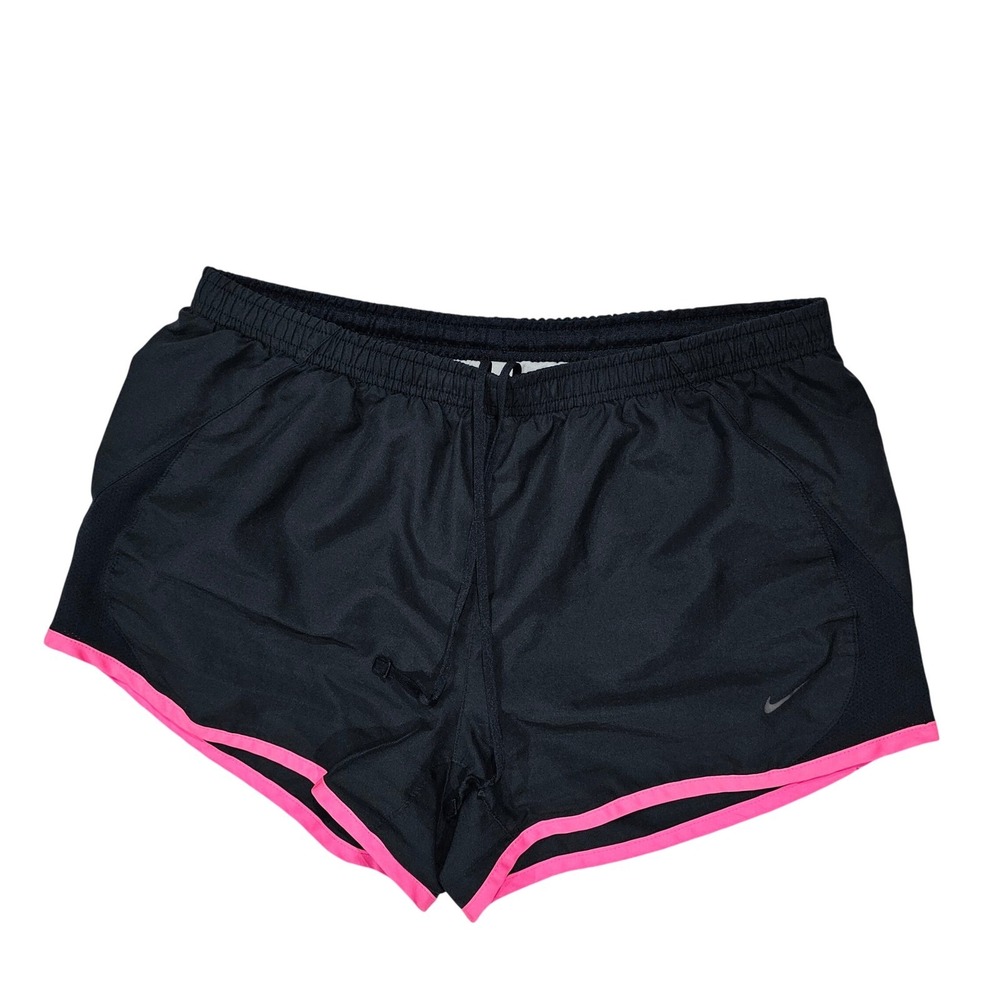 Nike Dri-FIT Women M Black Pink Running Shorts Athletic Trim